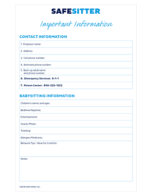 Important Information Note Pad